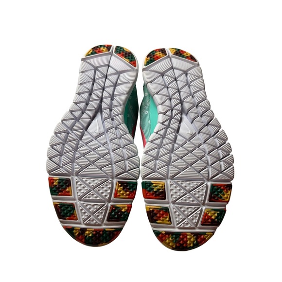 Nike Free Twist Training Shoes Womens 8.5 Teal‎ Pink Floral Sneakers Running - Picture 4 of 7